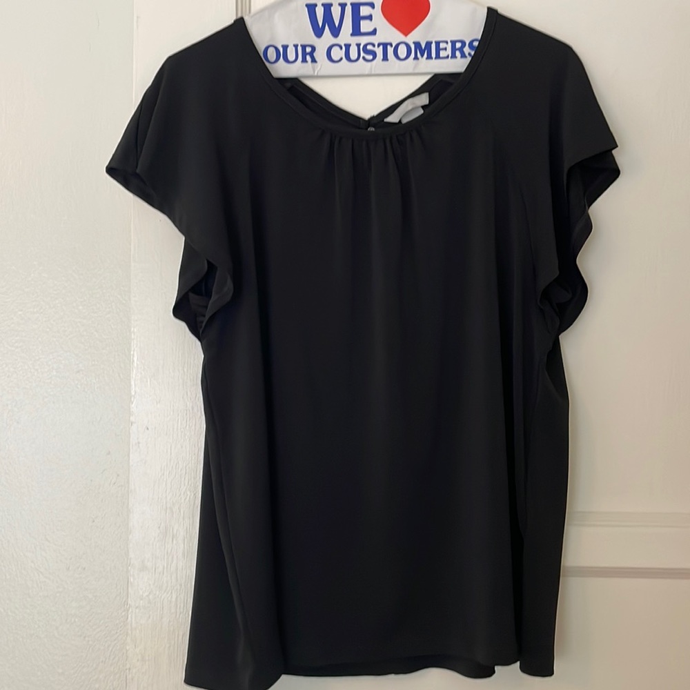 Black flutter sleeve top